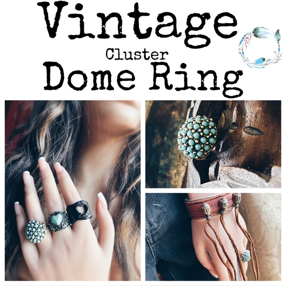 Vintage Turquoise Dome Ring - Picture 2 of 11